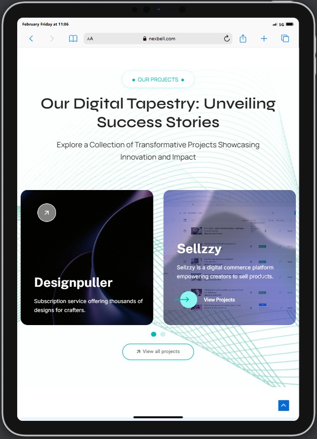 Professional web development with optimized responsiveness for tablets and larger devices.