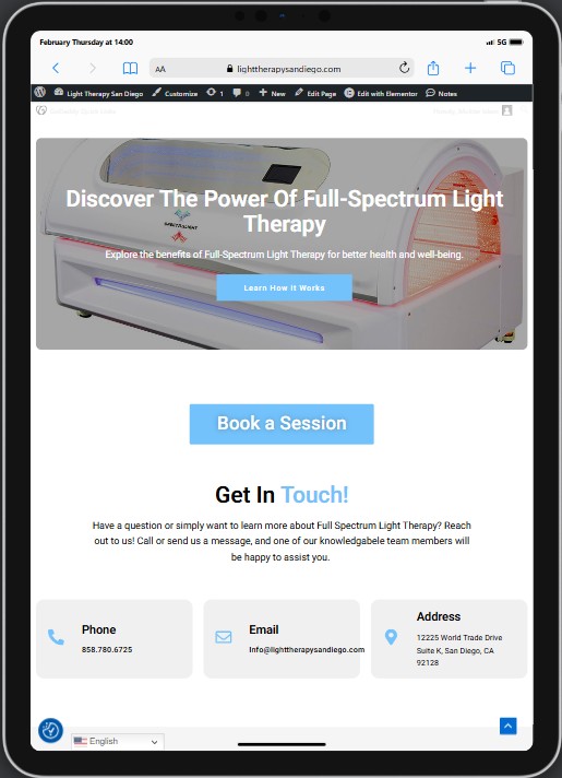 Responsive website preview on a tablet, ensuring a user-friendly browsing experience.