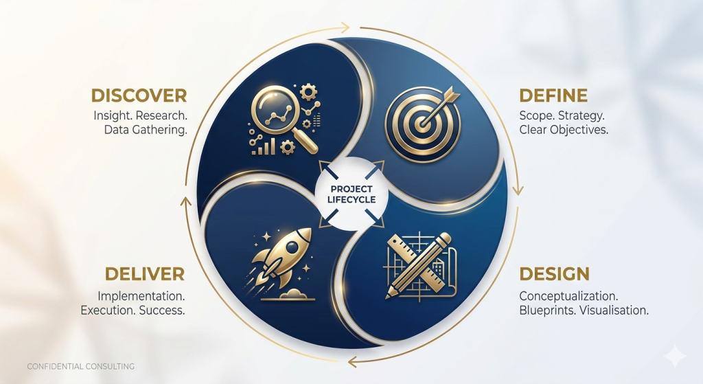 business framework diagram 4 steps professional